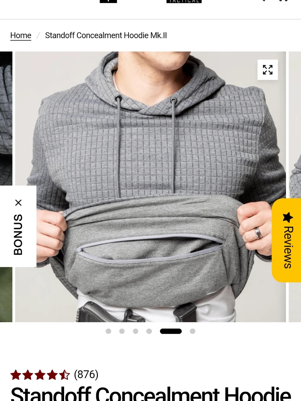 Standoff Concealment Hoodie in Gunmetal Gray